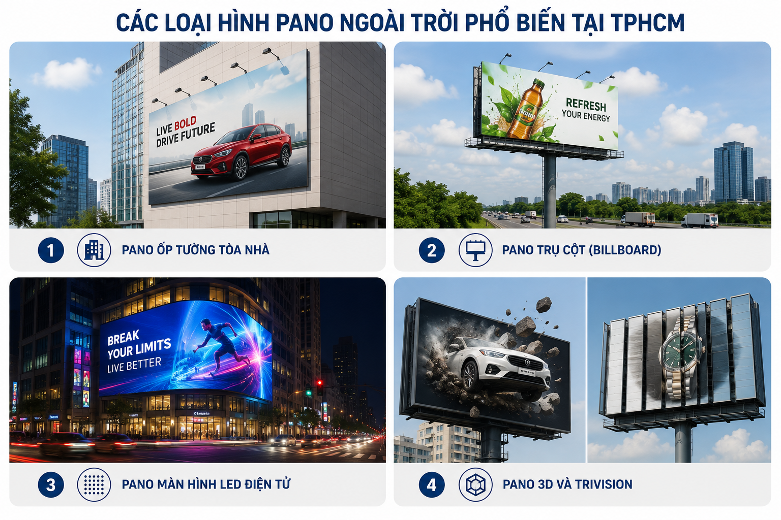 Các loại hình pano quảng cáo ở Thành phố Hồ Chí Minh